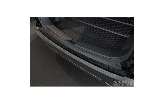 Matte Black Aluminum Bumper Protector Fits Toyota Corolla Cross 2022- 'Riffled Plate'