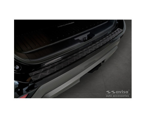 Matte Black Aluminum Bumper Protector Fits Toyota Highlander IV (XU70) 2020- 'Riffled Pla