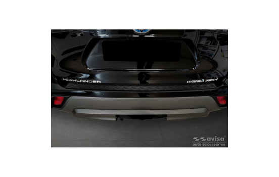 Matte Black Aluminum Bumper Protector Fits Toyota Highlander IV (XU70) 2020- 'Riffled Pla, Image 2