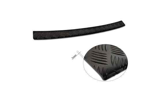 Matte black aluminum bumper protector suitable for Skoda Kamiq 2019- 'Riffled Plate', Image 6