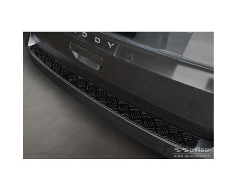 Matte black aluminum bumper protector suitable for Volkswagen Caddy V 2020- 'Riffled Plate'