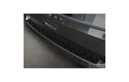 Matte black aluminum bumper protector suitable for Volkswagen Caddy V 2020- 'Riffled Plate'