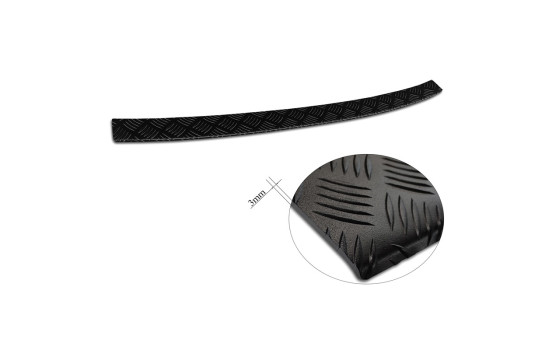 Matte black aluminum bumper protector suitable for Volkswagen Caddy V 2020- 'Riffled Plate', Image 6
