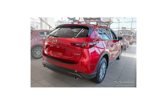 Matte black stainless steel bumper protector suitable for Mazda CX5 II 2017- 'Ribs', Image 4