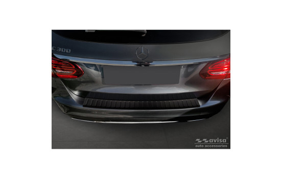 Matte black stainless steel bumper protector suitable for Mercedes C-Class W205 Kombi 2014-2021 'Ribs', Image 2