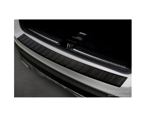 Matte black stainless steel bumper protector suitable for Mercedes GLC 5-door 2015-2019 & FL 2019- 'Ribs', Image 2