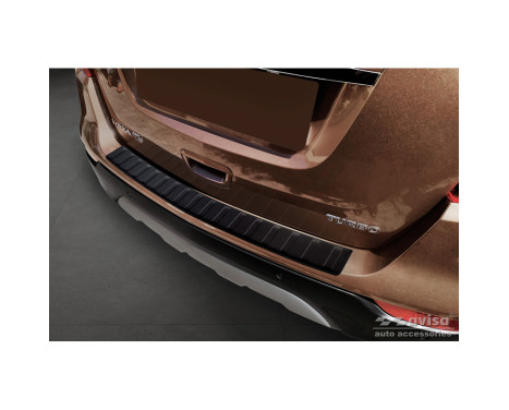 Matte black stainless steel bumper protector suitable for Opel Mokka X 2016- 'Ribs'