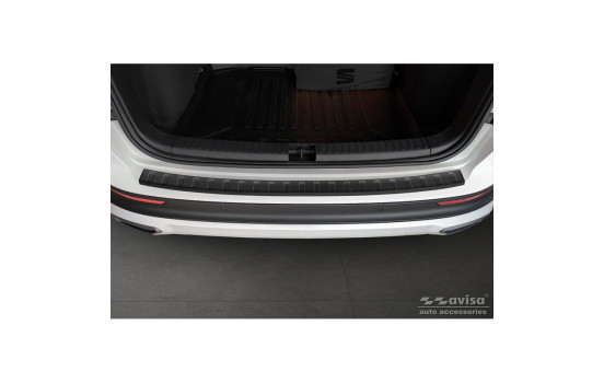 Matte black stainless steel bumper protector suitable for Seat Ateca 2016-2020 & FL 2020- 'Ribs', Image 3