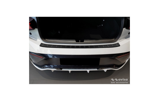 Matte black stainless steel rear bumper protector suitable for Cupra Born 2021- 'Ribs', Image 2