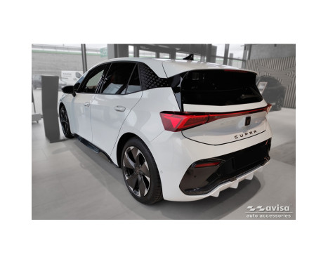 Matte black stainless steel rear bumper protector suitable for Cupra Born 2021- 'Ribs', Image 5
