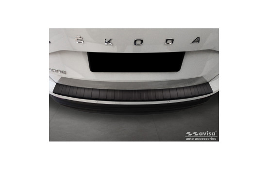 Matte black stainless steel rear bumper protector suitable for Skoda Karoq Facelift 2022- + Sportline Facelift 2022, Image 2