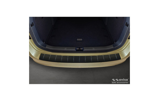 Matte black stainless steel rear bumper protector suitable for Skoda Superb IV Combi 2023- 'Ribs', Image 4