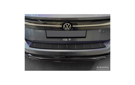 Matte black stainless steel rear bumper protector suitable for Volkswagen ID.7 Tourer 2024- 'Ribs', Image 2