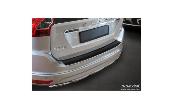 Matte black stainless steel Rear bumper protector suitable for Volvo XC60 Facelift 2013-2017 'Ribs'