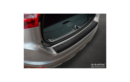 Matte black stainless steel Rear bumper protector suitable for Volvo XC60 Facelift 2013-2017 'Ribs', Image 4