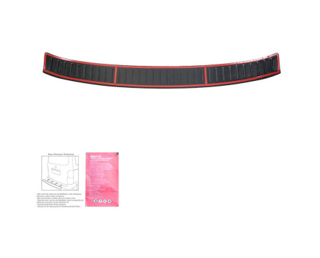 Oneway Rear bumper protection molding suitable for Ford Kuga MK2 2013-2019 Ribbed - Glossy black, Image 3