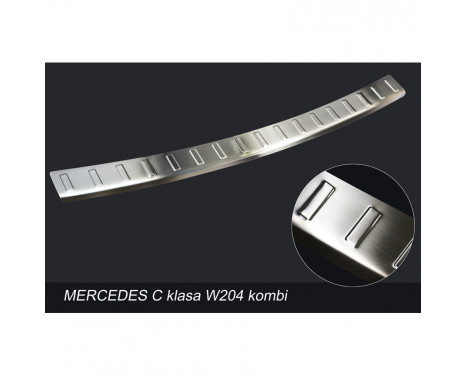 RVS Achterbumperprotector Mercedes C-Class W204 Kombi 2011-2014 'Ribs', Image 2