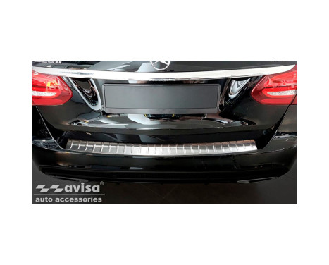 RVS Achterbumperprotector Mercedes C-Class W205 Kombi 2014- 'Ribs', Image 2