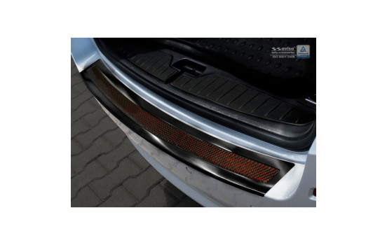 Stainless steel bumper protector suitable for 'Deluxe' BMW 5-Series F11 Touring 2010-2016 Black/Red-Black C