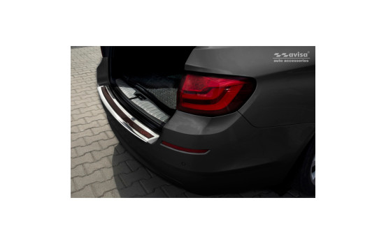 Stainless steel bumper protector suitable for 'Deluxe' BMW 5-Series F11 Touring 2010-2016 Chrome/Red-Black