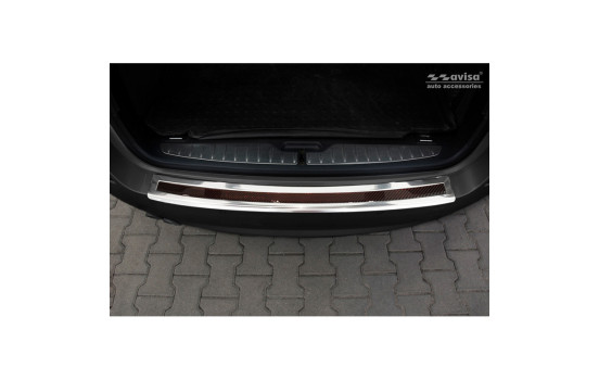 Stainless steel bumper protector suitable for 'Deluxe' BMW 5-Series F11 Touring 2010-2016 Chrome/Red-Black, Image 2