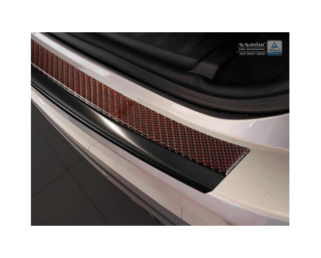 Stainless steel bumper protector suitable for 'Deluxe' Jaguar F-Pace 2016- Black/Red-Black Carbon, Image 5