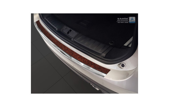 Stainless steel bumper protector suitable for 'Deluxe' Jaguar F-Pace 2016- Chrome/Red-Black Carbon