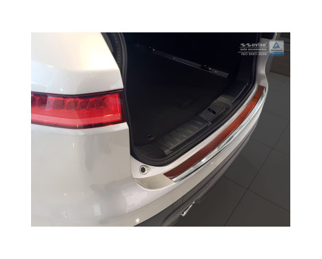 Stainless steel bumper protector suitable for 'Deluxe' Jaguar F-Pace 2016- Chrome/Red-Black Carbon, Image 2
