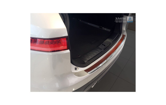 Stainless steel bumper protector suitable for 'Deluxe' Jaguar F-Pace 2016- Chrome/Red-Black Carbon, Image 2