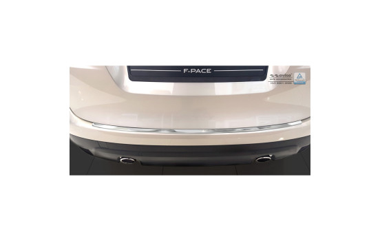 Stainless steel bumper protector suitable for 'Deluxe' Jaguar F-Pace 2016- Chrome/Red-Black Carbon, Image 3