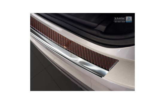 Stainless steel bumper protector suitable for 'Deluxe' Jaguar F-Pace 2016- Chrome/Red-Black Carbon, Image 5