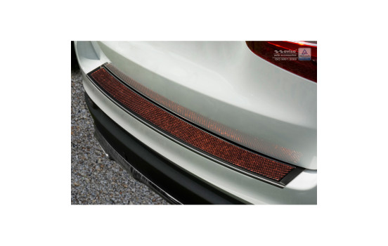 Stainless steel bumper protector suitable for 'Deluxe' Mercedes GLC 2015- Black/Red-Black Carbon