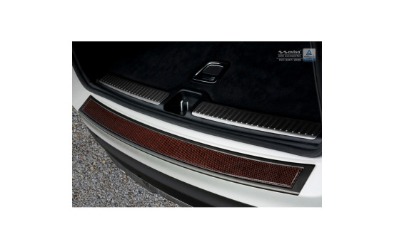 Stainless steel bumper protector suitable for 'Deluxe' Mercedes GLC 2015- Black/Red-Black Carbon, Image 2
