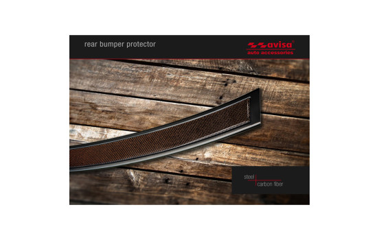 Stainless steel bumper protector suitable for 'Deluxe' Mercedes GLC 2015- Black/Red-Black Carbon, Image 5