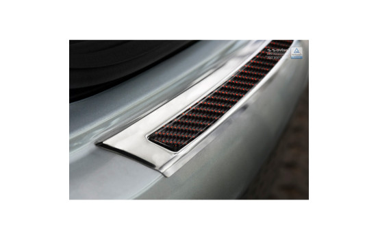 Stainless steel bumper protector suitable for 'Deluxe' Mercedes GLE Coupé 2015- Chrome/Red-Black Carbon, Image 3
