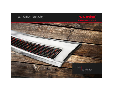 Stainless steel bumper protector suitable for 'Deluxe' Mercedes GLE Coupé 2015- Chrome/Red-Black Carbon, Image 4