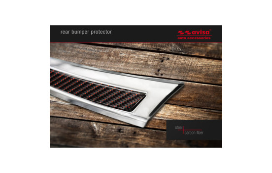 Stainless steel bumper protector suitable for 'Deluxe' Mercedes GLE Coupé 2015- Chrome/Red-Black Carbon, Image 4