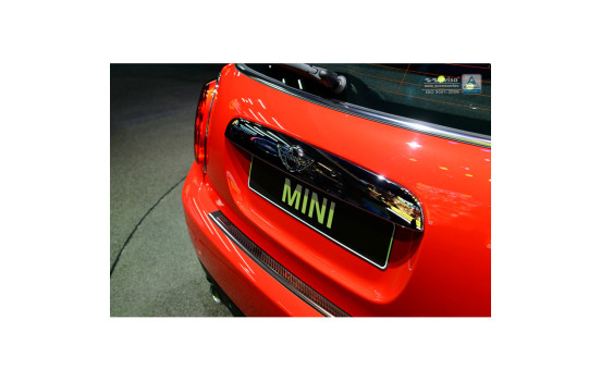 Stainless steel bumper protector suitable for 'Deluxe' Mini One/Cooper F56 3-door 3/2014- Black/Red-Black