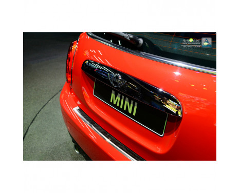 Stainless steel bumper protector suitable for 'Deluxe' Mini One/Cooper F56 3-door 3/2014- Chrome/Black Car