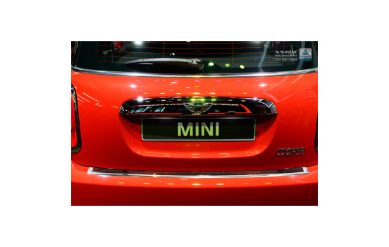 Stainless steel bumper protector suitable for 'Deluxe' Mini One/Cooper F56 3-door 3/2014- Chrome/Red-Black, Image 2
