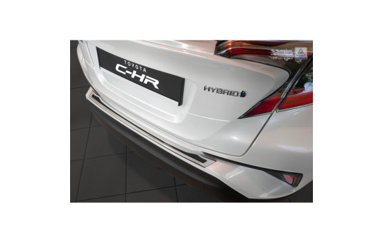 Stainless steel bumper protector suitable for 'Deluxe' Toyota C-HR 2016- Chrome/Black Carbon, Image 2