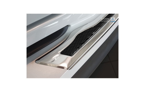 Stainless steel bumper protector suitable for 'Deluxe' Toyota C-HR 2016- Chrome/Black Carbon, Image 5