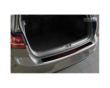 Stainless steel bumper protector suitable for 'Deluxe' Volkswagen Golf VII HB 3/5-door 2012- Chrome/Red-Z
