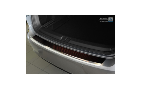 Stainless steel bumper protector suitable for 'Deluxe' Volkswagen Golf VII HB 3/5-door 2012- Chrome/Red-Z, Image 2