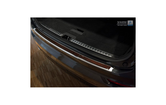 Stainless steel bumper protector suitable for 'Deluxe' Volvo XC90 2015- Chrome/Red-Black Carbon, Image 2