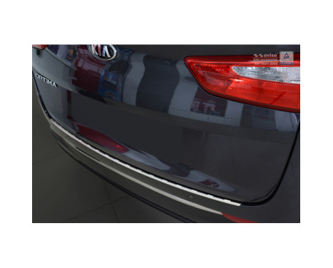 Stainless steel bumper protector suitable for Kia Optima Combi 2016- 'Ribs', Image 2