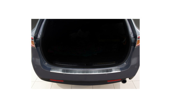 Stainless steel bumper protector suitable for Mazda 6 estate 2008-2012 'Ribs'