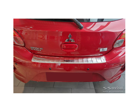 Stainless steel bumper protector suitable for Mitsubishi Space Star Facelift 2020- 'Ribs', Image 3