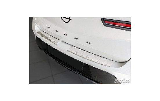 Stainless steel bumper protector suitable for Opel Mokka 2020- 'Ribs' (2-piece)