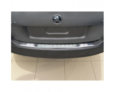 Stainless steel bumper protector suitable for Skoda Fabia II Combi 2007- 'Ribs'